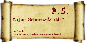 Major Seherezádé névjegykártya
